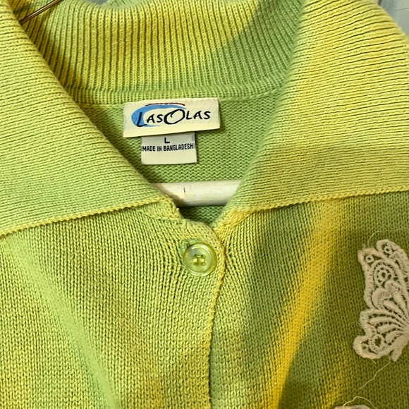 Oasis Green Crew Neck Sweater Fine Knit - Picture 1 of 3